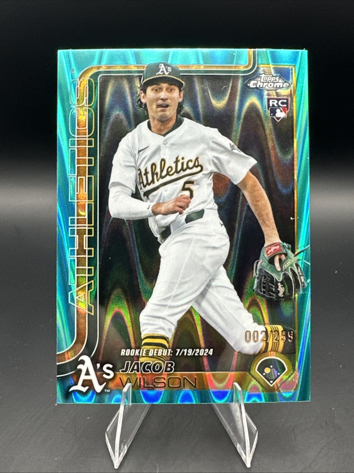 2025 Topps Chrome Update Jacob Wilson #USC150 TEAL RC /299 Athletics