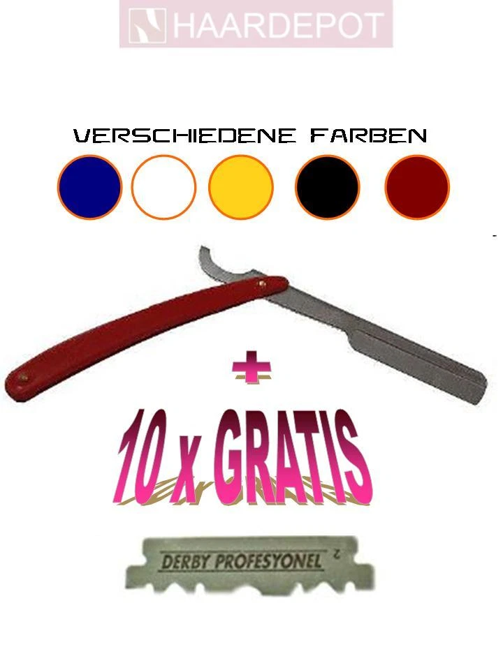 DERBY Rasiermesser Sedef ustura "VERSCHIEDENE FARBEN"+10 GRATIS Klingen