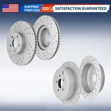 Front And Rear Drilled Rotors Set for Subaru Forester Legacy Outback Impreza