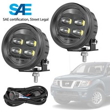 2x 3.5 Sae Street Legal Led Fog Lights Round Driving Wide Cornering Wiring