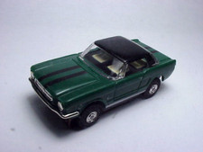 MODEL MOTORNG GREEN MUSTANG HARDTOP HO SLOT CAR BODY W/BLACK STRIPES. NEW.