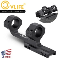 Picatinny Rail Scope Mount One Piece 1 inch Dual Rings Offset Cantilever Mount