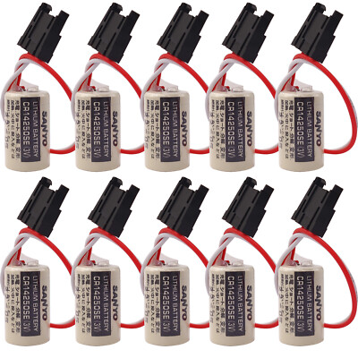 #ad 10pcs For sanyo FDK CR14250SE CR14250SE R 1747 BA PLC Battery with 3P Plug 3V $86.69