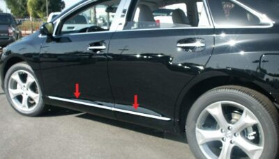 fit:2009-2017 Toyota Venza Flat Body Side Trim Molding 4Pc Stainless Accent