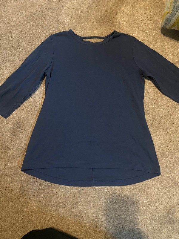 womens BLAIR navy blue high low shirt sz small