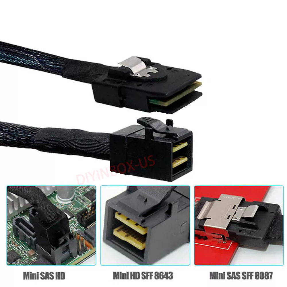 Mini SAS HD Adapter Cable SFF 8643 to SFF 8087 36 Pin Server Motherboard 0.5M 1M