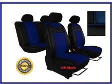 Universal Blue/Black Eco-Leather Full Set Seat Covers fit Nissan Navara Mk1