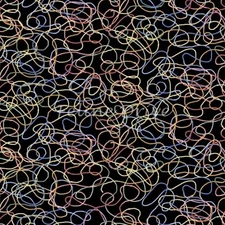 Feline Drive Fabric FURR EVER FRIENDS Yarn Allover Blk - Fat Quarter (18x22") FQ