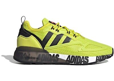 Size 10 - adidas ZX 2K Boost Bold Logo Graphic - Acid Yellow Size 10 - adidas ZX 2K Boost Bold Logo Graphic - Acid Yellow