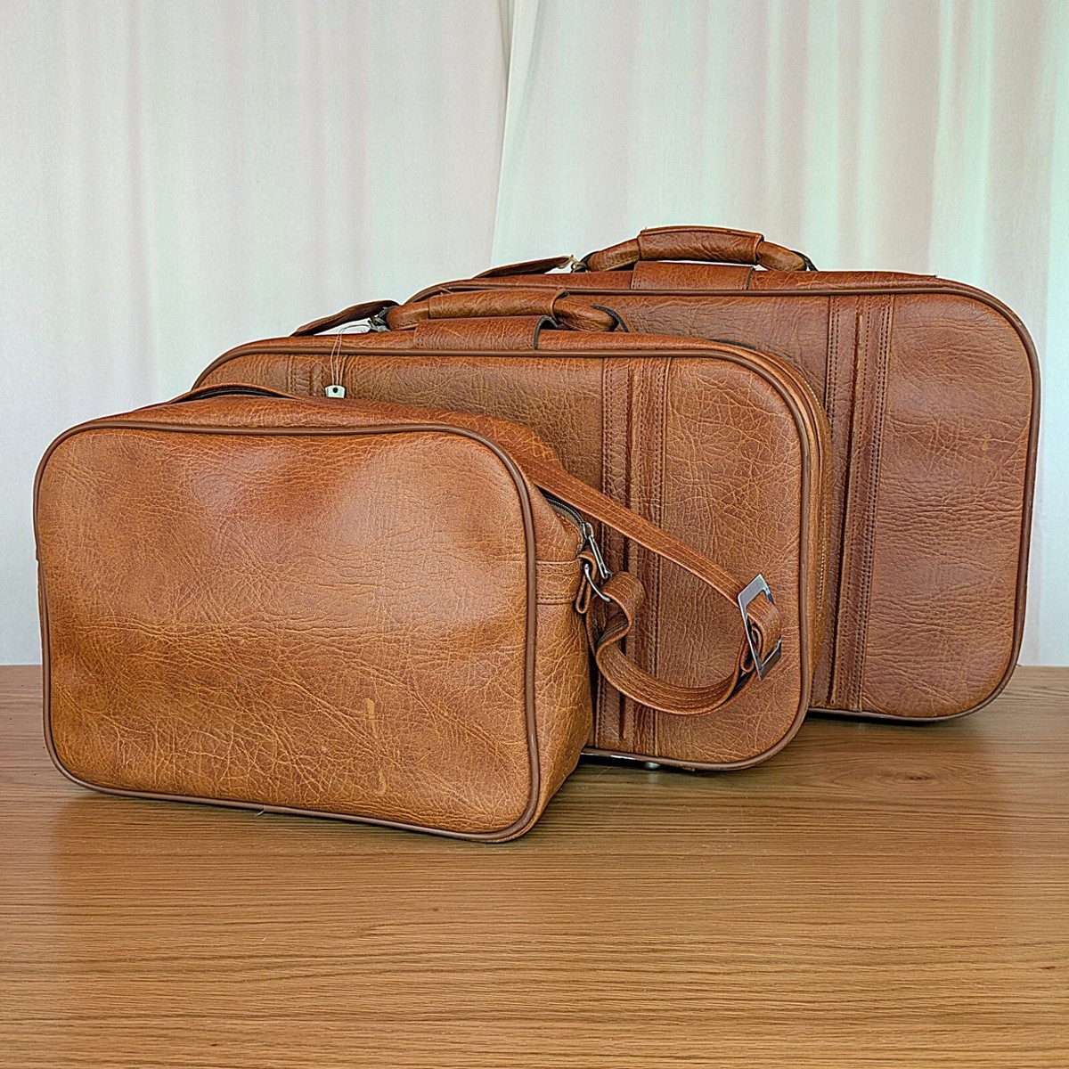 Vintage World Traveler Hybrid Leather Luggage Set 3pc Korean