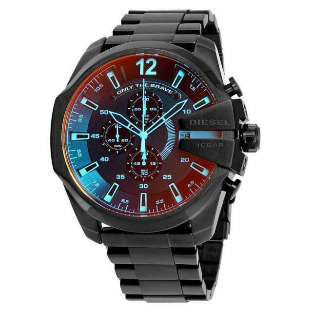 Diesel Mega Chief 59mm Cassa Nera in Acciaio, Cinturina Nera in Acciaio,  Orologio da Uomo - (DZ4318) | Acquisti Online su eBay