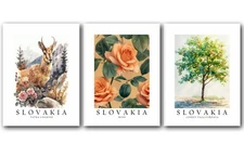 Slovakia National Symbols, Set of 3 Poster Prints, Wall Art Home Décor, Unframed