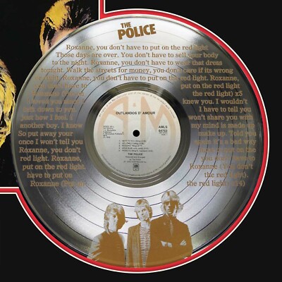 Police - Roxanne laser etched limited edition framed silver record Police - Roxanne laser etched limited edition framed silver record
