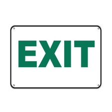 Aluminum Horizontal Metal Sign Multiple Sizes Exit A Security Green