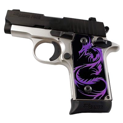 SPD Custom Acrylic Grips For Sig Sauer P938 - Tribal Skull Design Ambidextrous Panels
