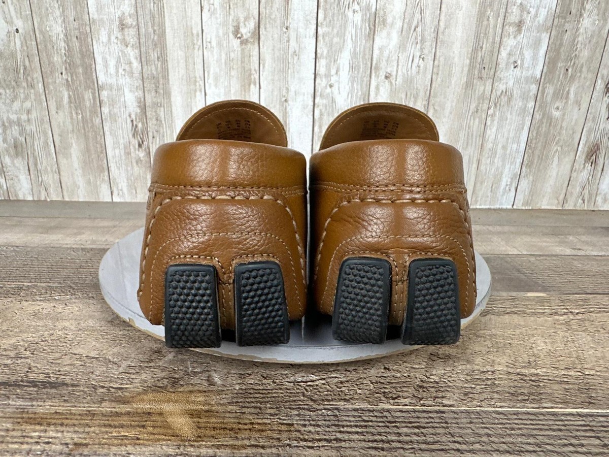 Clarks Mens Casual Shoes Cognac Leather Loafers Size 10.5 M 