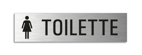 Schild Damen Toilette 160X40 Aluminium GebüRstet Edelstahloptik Selbstklebend-image