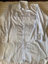 Vintage MESQUITE niver Western Wear 18.5x37 Blue Pearl Snap TALL shirt Pockets