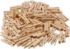 100 Pack Clothes Pins Laundry Natural Wooden Spring Loaded Strong Heavy Duty New
