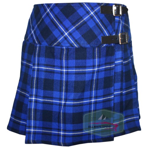 Ladies Womens Tartan Pleated Billie Kilt Skirt Leather Buckled Straps  - Picture 32 of 34