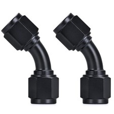 8AN AN8 Female To AN8 Female 45 Degree Swivel Elbow Adapter Fitting Black