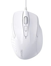 USB Wired Mouse 6-Button Optical Mouse with 5FT Cord and Adjustable DPI White