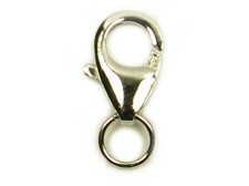 925er Silber - Verschluss - Karabinerverschluss 10mm. Platiniert. 2 Stück.