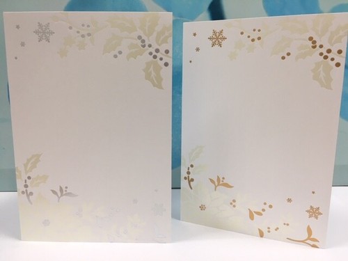 10x PREMIUM CARD BLANKS WHITE GOLD SILVER EMBOSSED XMAS PARTY INVITATION WEDDING - Picture 6 of 11