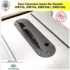 DW745 DWE7491 DWE7492 Zero Clearance insert Dewalt 250mm table saw Made UK