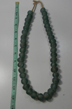 Large Clear Marine Recycled Glass Beads 20mm Ghana African Sea Glass Blue Round