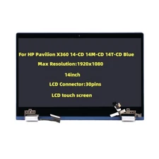 14"For HP Pavilion X360 14-CD1033NR 14T-CD000 Blue LCD Touch screen L20555-001 