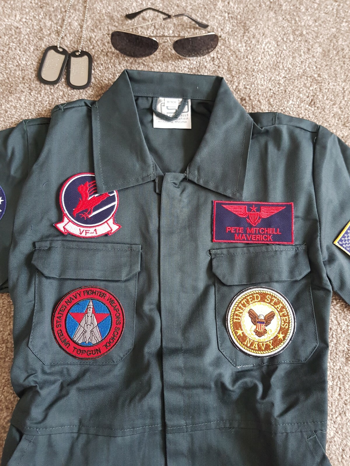 Top Gun Kids "Maverick" "Goose" Costume Outfit childs uniform cosplay