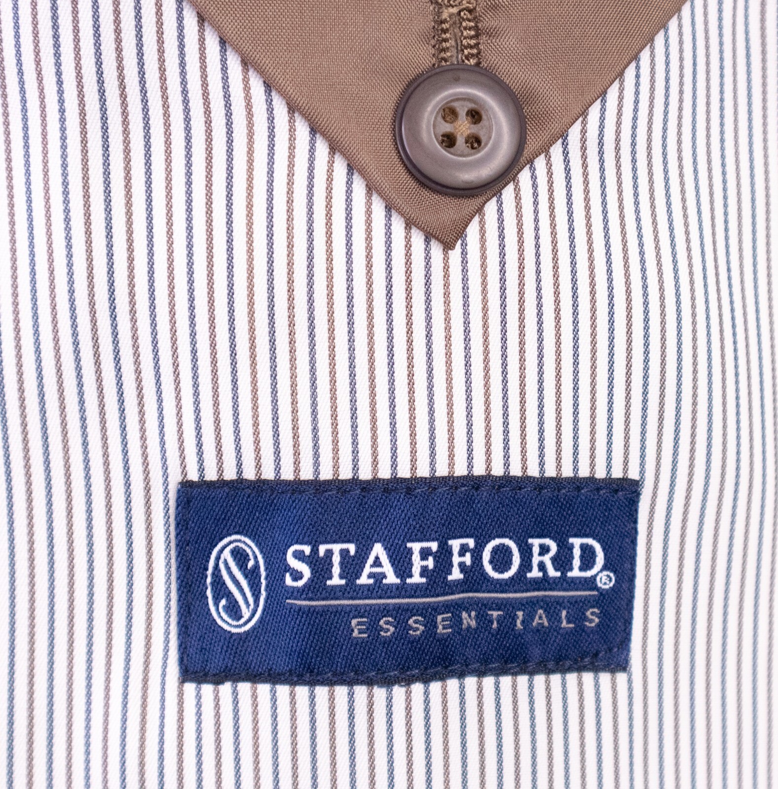 Stafford Essentials Beige Solid Polyester Two But… - image 12