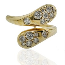 18KT Yellow Gold Diamond Snake Style 0.42 Ct Women's Ring