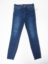 KUT From The Kloth Blue Denim Skinny Leg Jeans With Raw Hems, Size 2 (US)