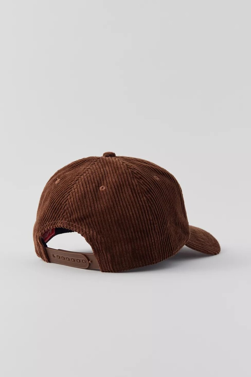 American Cowboy Brown Corduroy Snapback Hat Embroidered Trucker