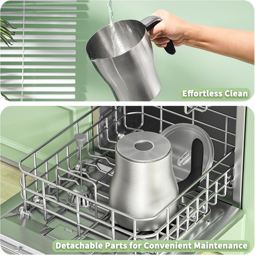 Electric Milk Frother & Steamer with 4 Temp Settings for Latte & Hot Chocolate - Picture 9 of 10