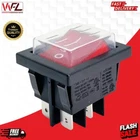 Pack of 2 Universal Red Rocker ON/OFF Switches with Waterproof Cover, 22x30mm
