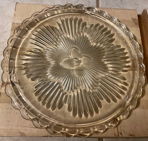 Vintage Indiana Crystal Glass Cake Plate Platter Footed 11.25” Clear #3355 1960s - Picture 6 of 6
