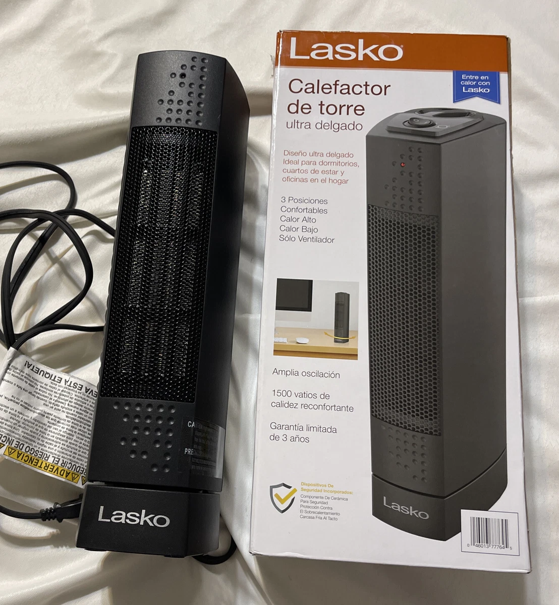 Lasko CT14107 1500W Ultra Slim Desktop Ceramic Tower Space Heater - Black  46013777645 | eBay