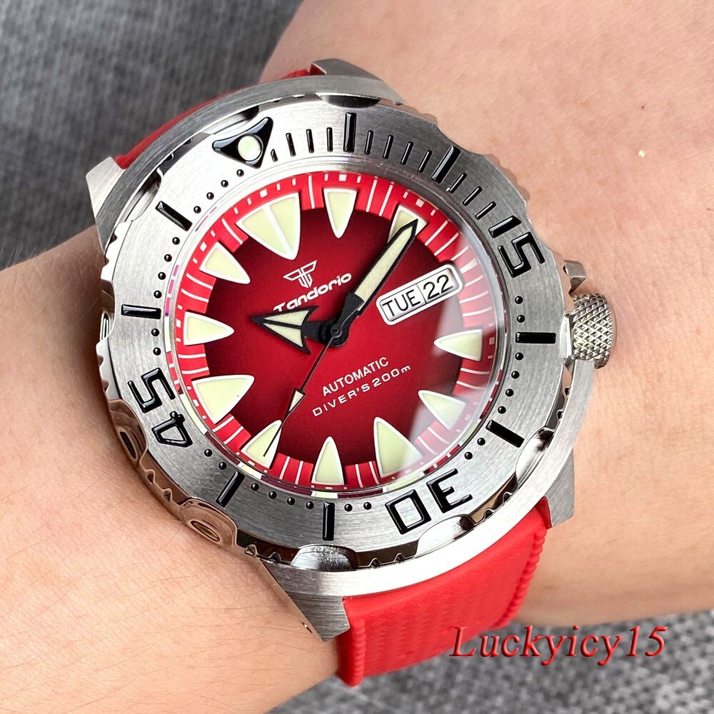 2024 42mm AR Sapphire Red Monsters Diver 200m Japan NH36 Automatic