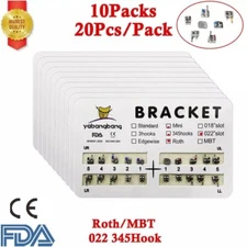 10X Brackets de Ortodoncia Dental Mini Estándar MBT Roth 0.022 Ganchos 3 4 5