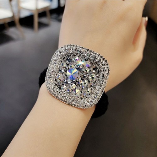Elastic Rhinestone Hair Rings - Crystal Ponytail Holder Women Hair Accessory 1pc - Picture 6 of 15