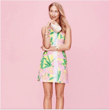 Lilly Pulitzer for Target Pink Flamingo Fan Dance Shift Dress SIZE 14