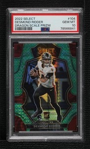 2022 Select Premier Level Dragon Scale Prizm /89 Desmond Ridder PSA 10 Rookie RC