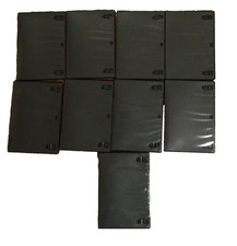 x9 Pack Standard Black DVD Replacement Movie Cases 14mm 1 Disc With Clear Sleeve