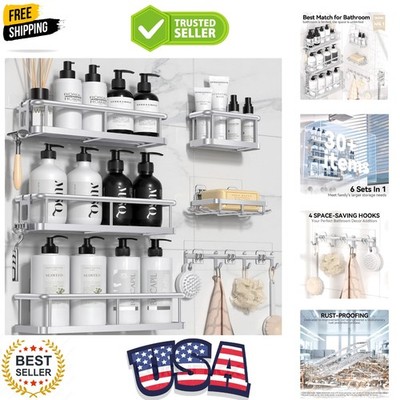 Shower Caddy, 6 Pack Large Capacity Bath Organizer with Soap Holder and 12 Ho...