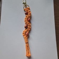Handmade Macrame Keychain, orange