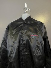 Vintage Westark Chevy Bomber Jacket Mens XL Black Heartbeat Of America USA 80s