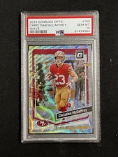 Christian McCaffrey ~ 2023 Panini Donruss Optic Wave Prizm #/300 PSA 10 Low Pop